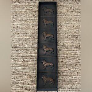 Vintage Copper English Candy Mold Of Lions.